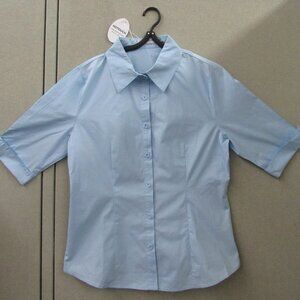 HOTOUCH Womens 3/4 Sleeve Button-Down Dress Shirt Slim Fit